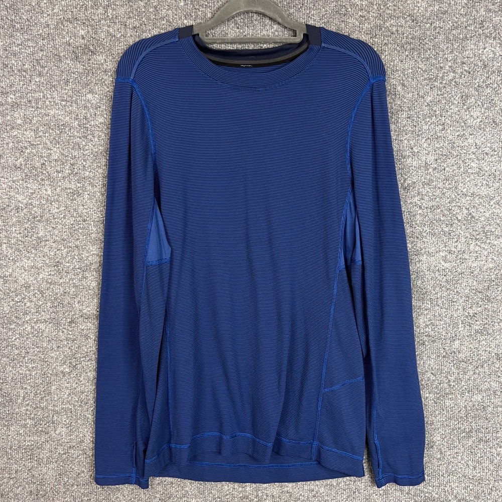 Lululemon Men's Blue Striped‎ Long Sleeve Athletic Shirt Size S